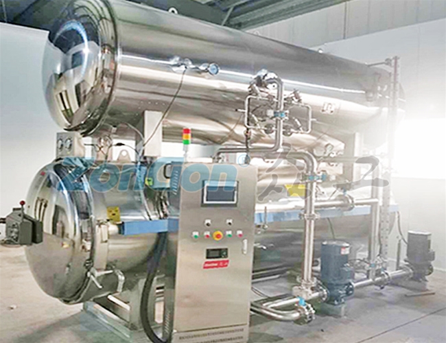 潮州1000*2400全自動雙層水浴殺菌鍋，加工蓮子現(xiàn)場