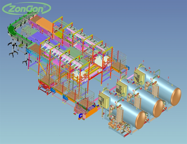 全自動裝卸籠殺菌設備