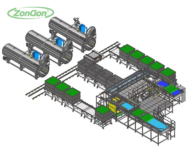 全自動馬口鐵罐頭裝籠卸籠機